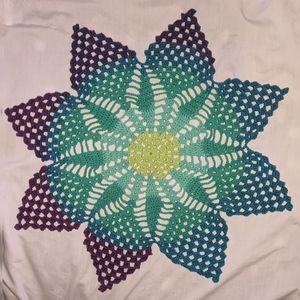 Purple Crochet Variegated Pineapple Bed Doily